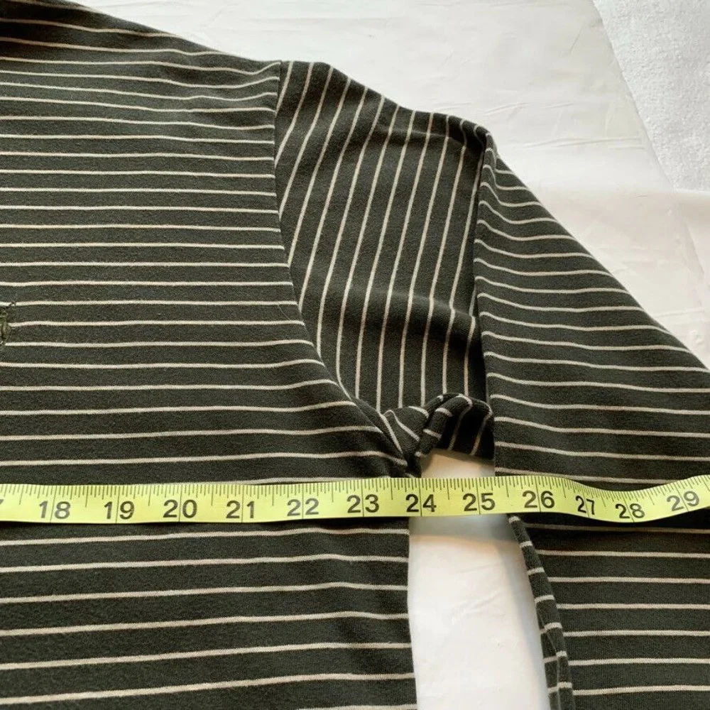 Polo Ralph Lauren Polo Shirt Striped Long Sleeve Cotton‎ Pony Green Thick XL